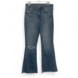 American Eagle Super High Rise Flare Blue Jeans Size 6